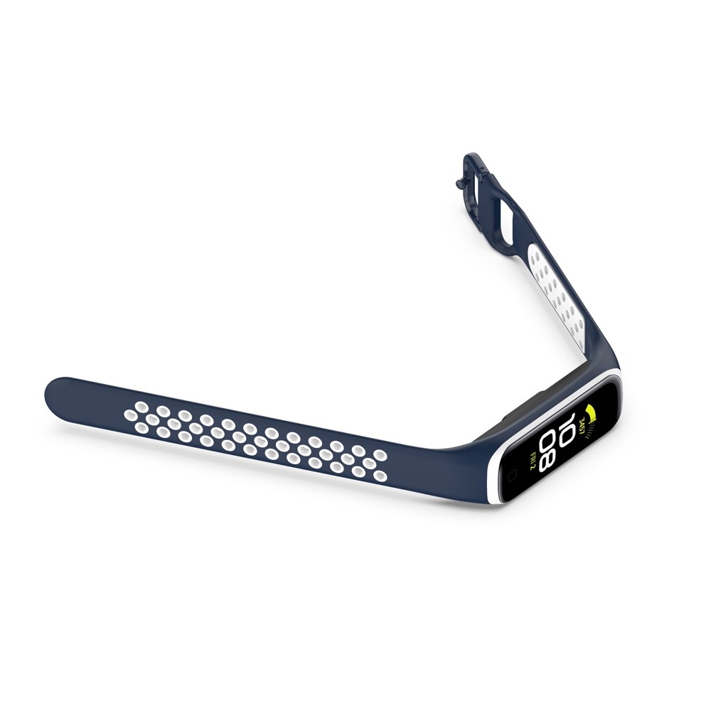  Samsung Galaxy Fit 2 SM-R220 Armband Ihåligt Silikon Mörk Blå/Vit