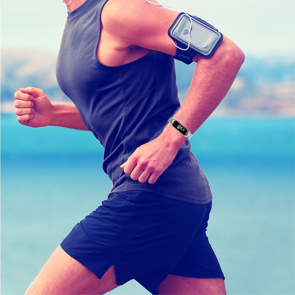  Samsung Galaxy Fit 2 Lyxigt Metallarmband Svart
