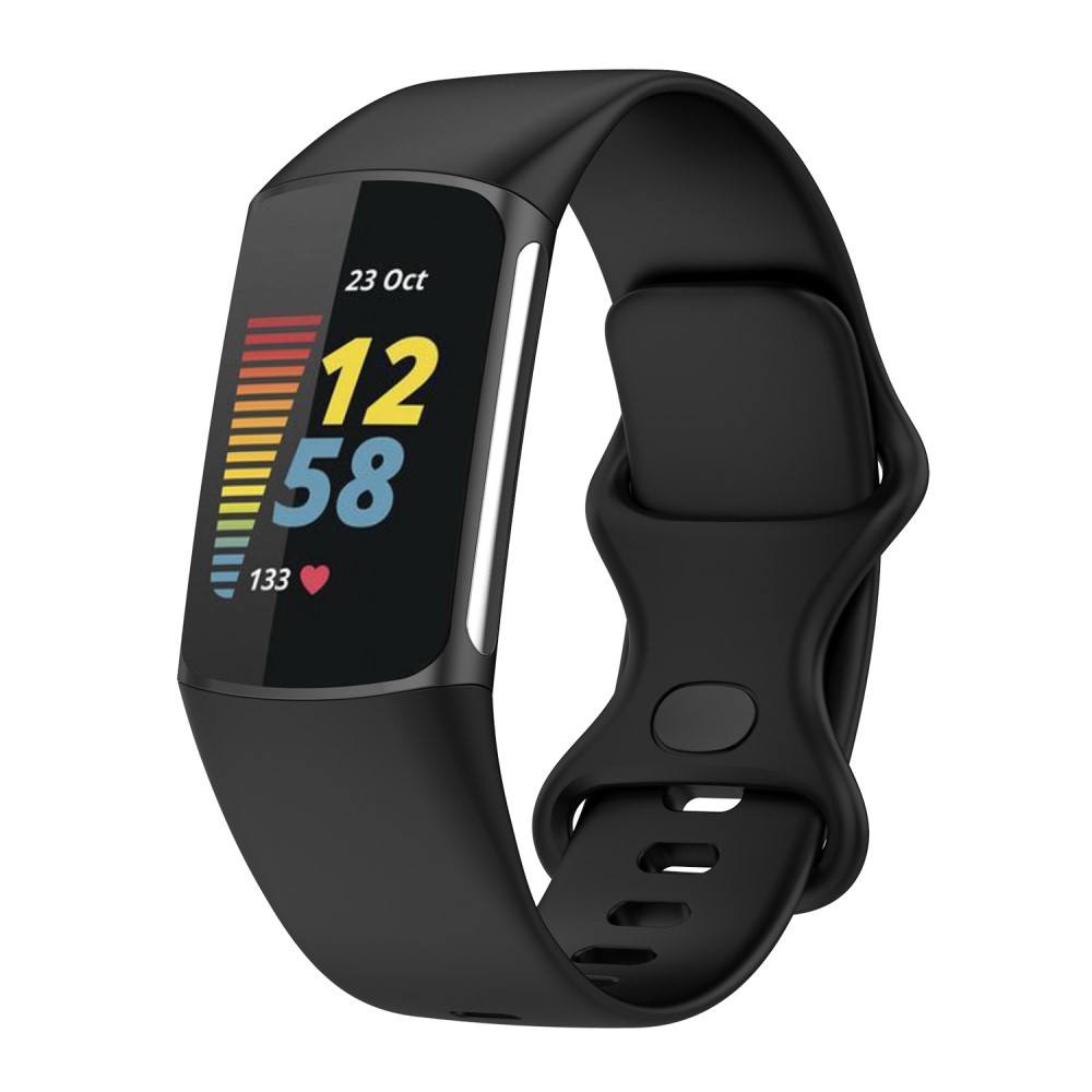  Fitbit Charge 6 / 5 Armband TPU (L) Svart