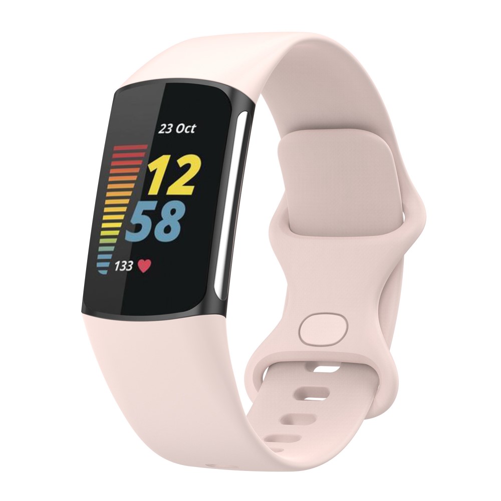  Fitbit Charge 6 / 5 Armband TPU (L) Ljus Rosa
