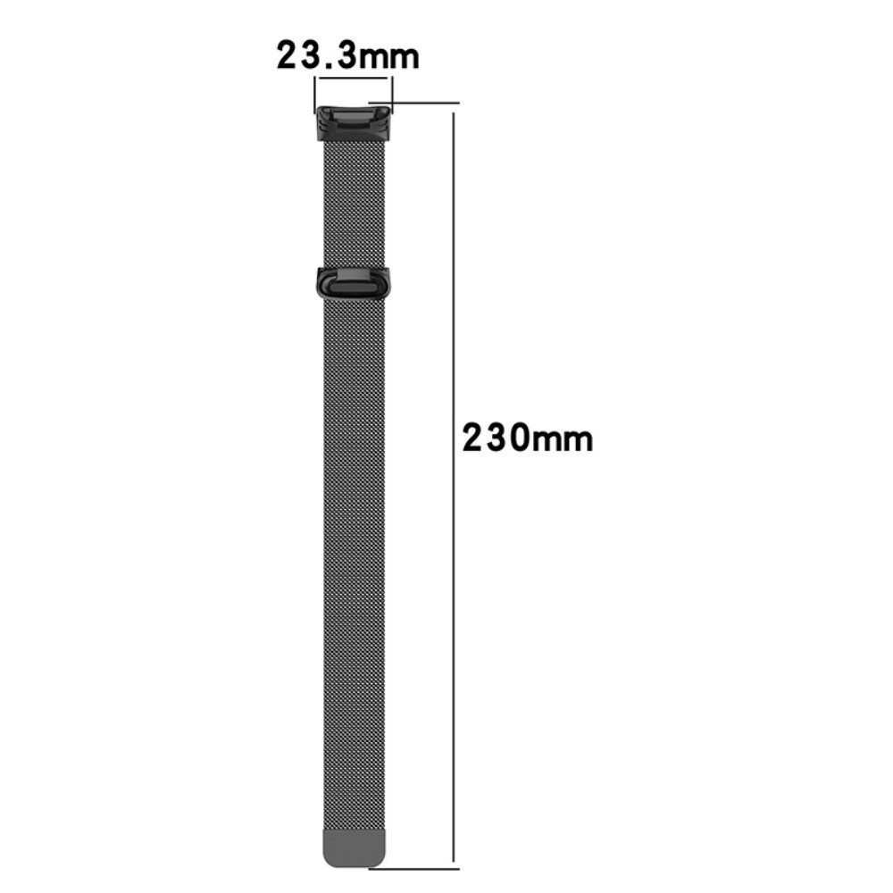  Fitbit Charge 6 / 5 Metall Armband Milanese Loop Svart
