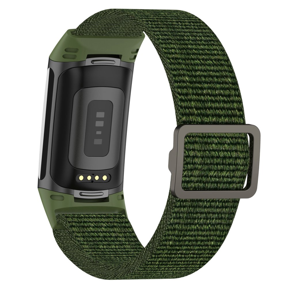  Fitbit Charge 6 / 5 Armband Justerbart Nylon Grön