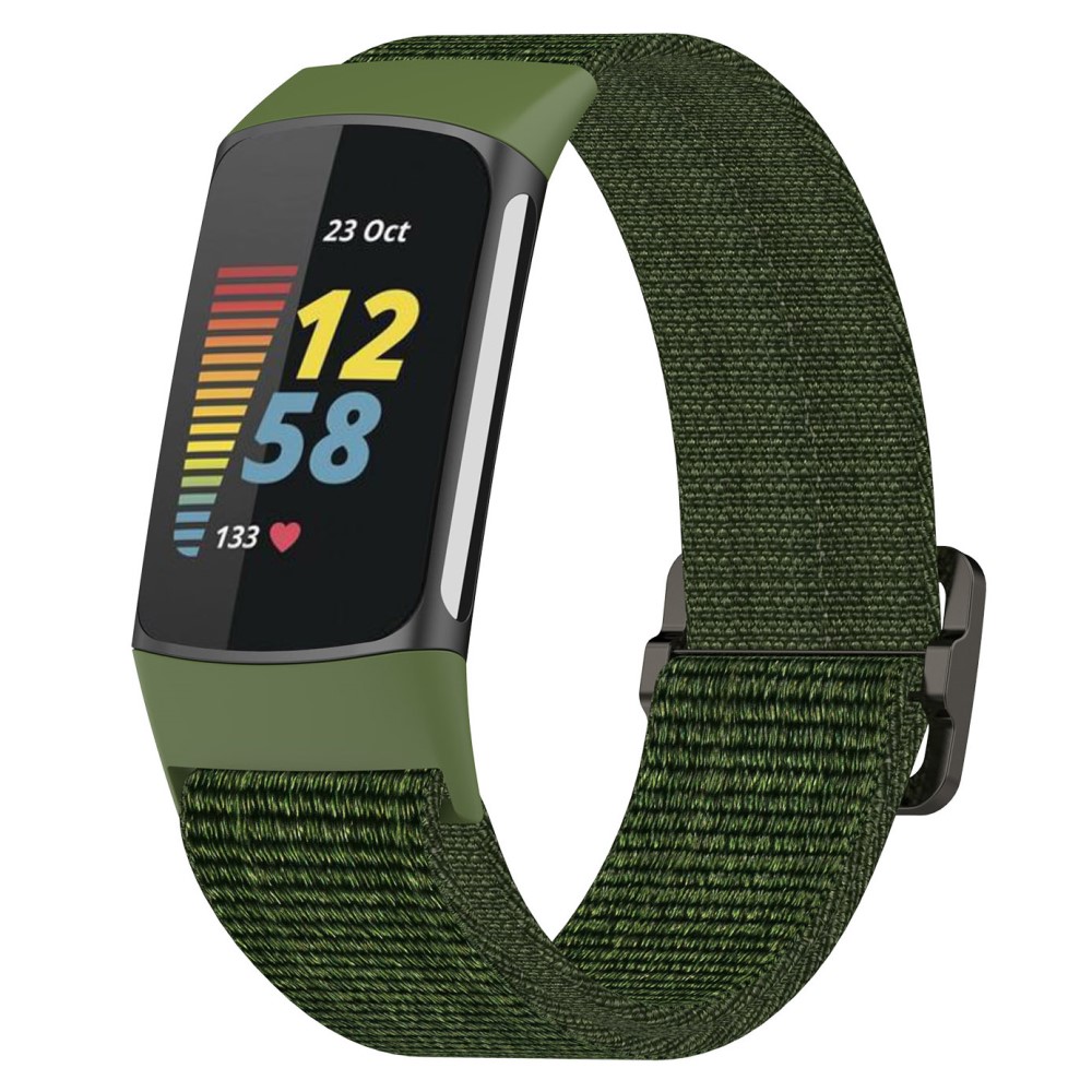  Fitbit Charge 6 / 5 Armband Justerbart Nylon Grön