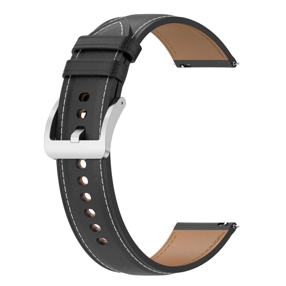  Äkta Läder Armband Smartwatch (22 mm) Svart