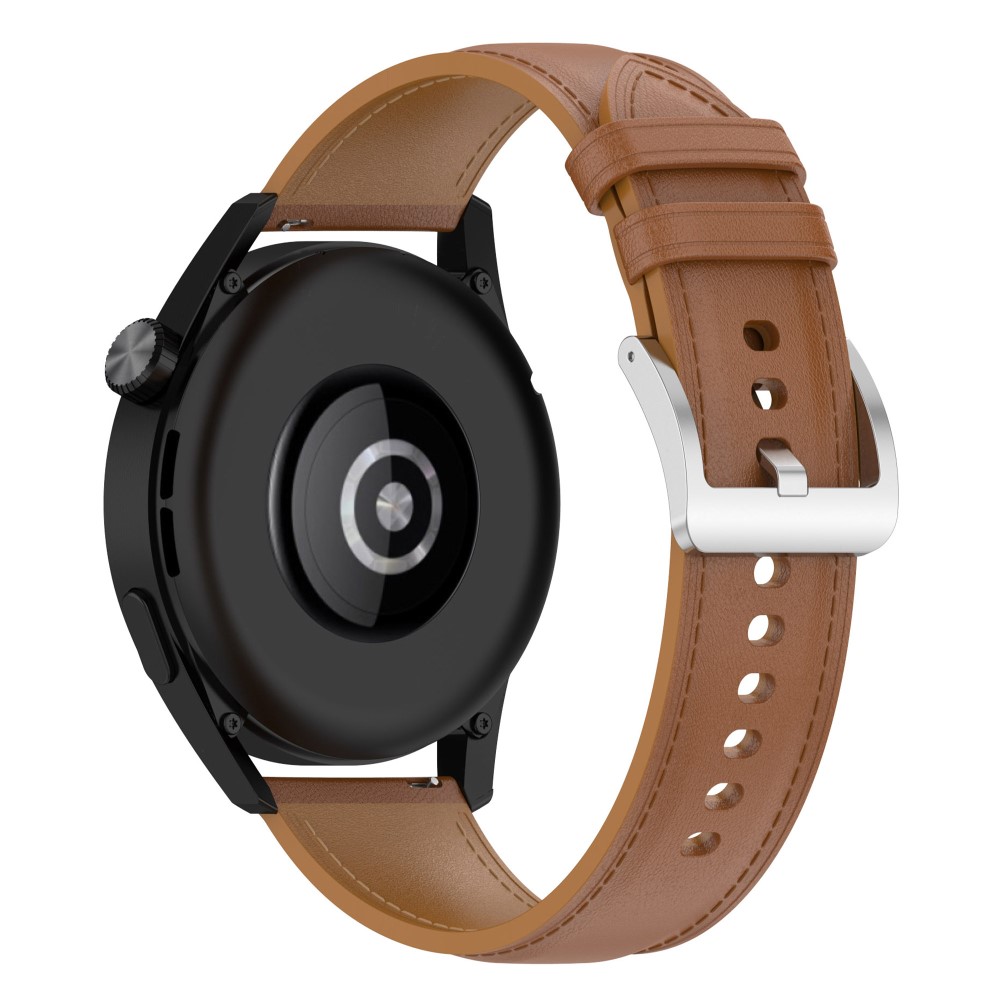  Äkta Läder Armband Smartwatch (22 mm) Brun