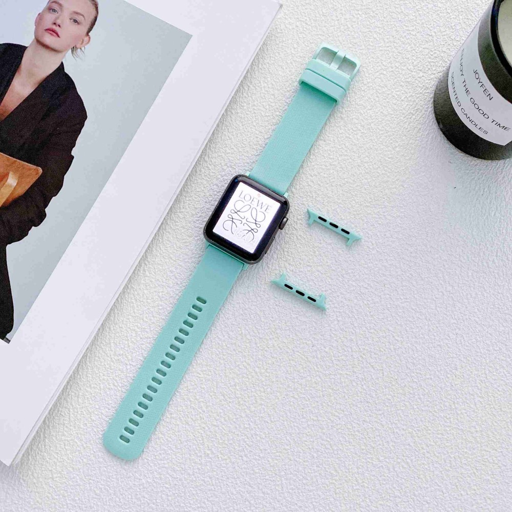  Apple Watch 42/41/40/38 mm Armband Silikon Cyan