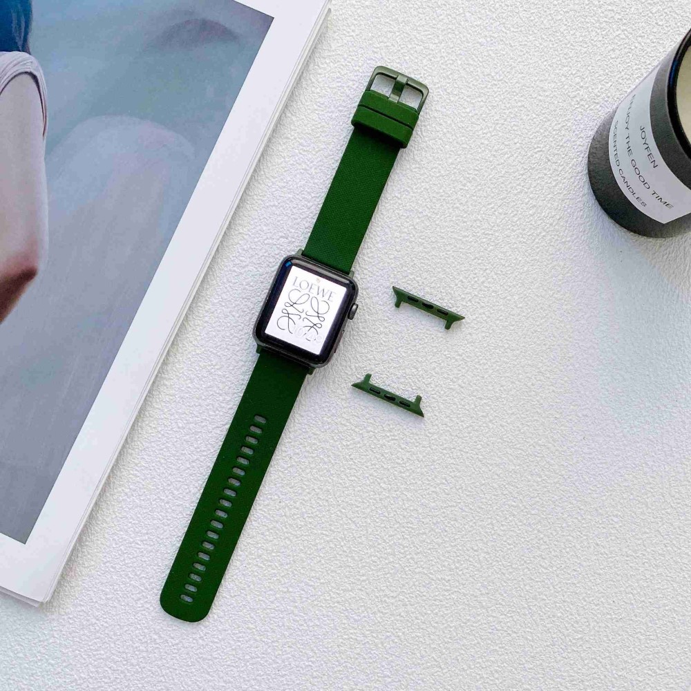  Apple Watch 42/41/40/38 mm Armband Silikon Svartaktig Grön