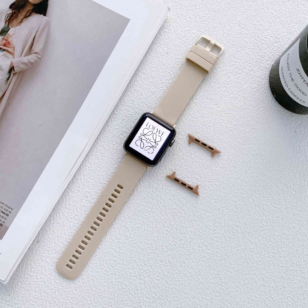  Apple Watch 42/44/45/46/49 mm Armband Silikon Khaki