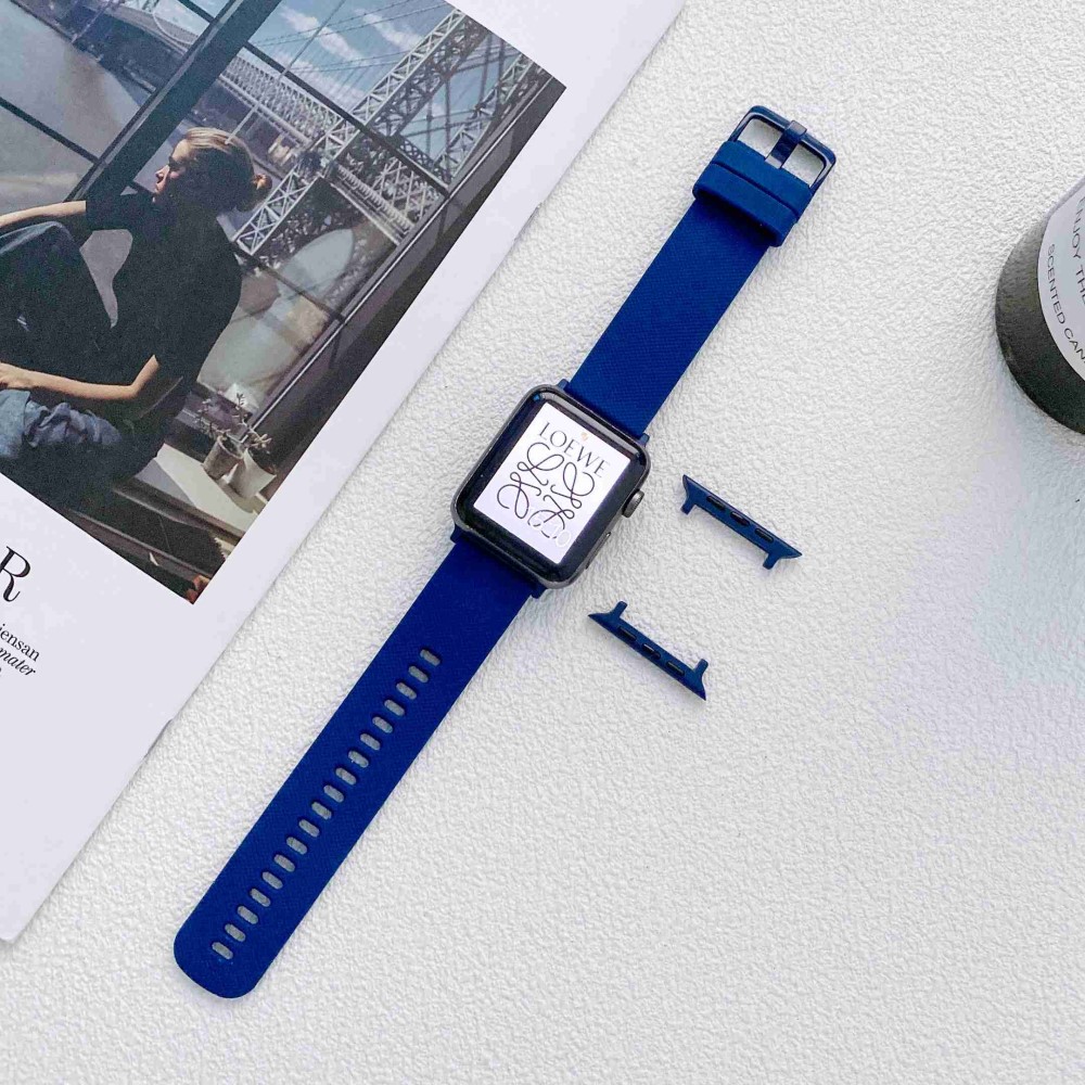  Apple Watch 42/44/45/46/49 mm Armband Silikon Blå