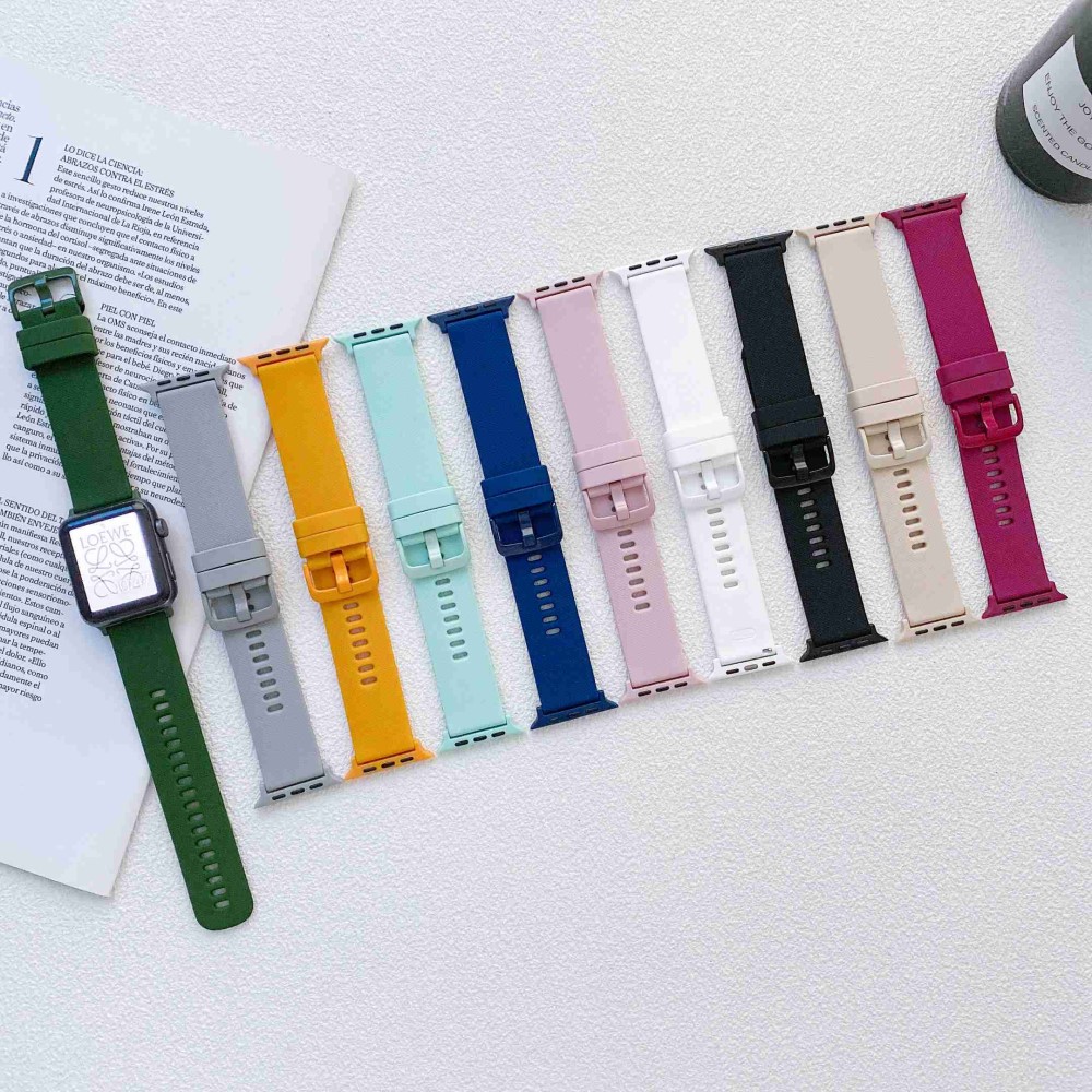  Apple Watch 42/44/45/46/49 mm Armband Silikon Vit