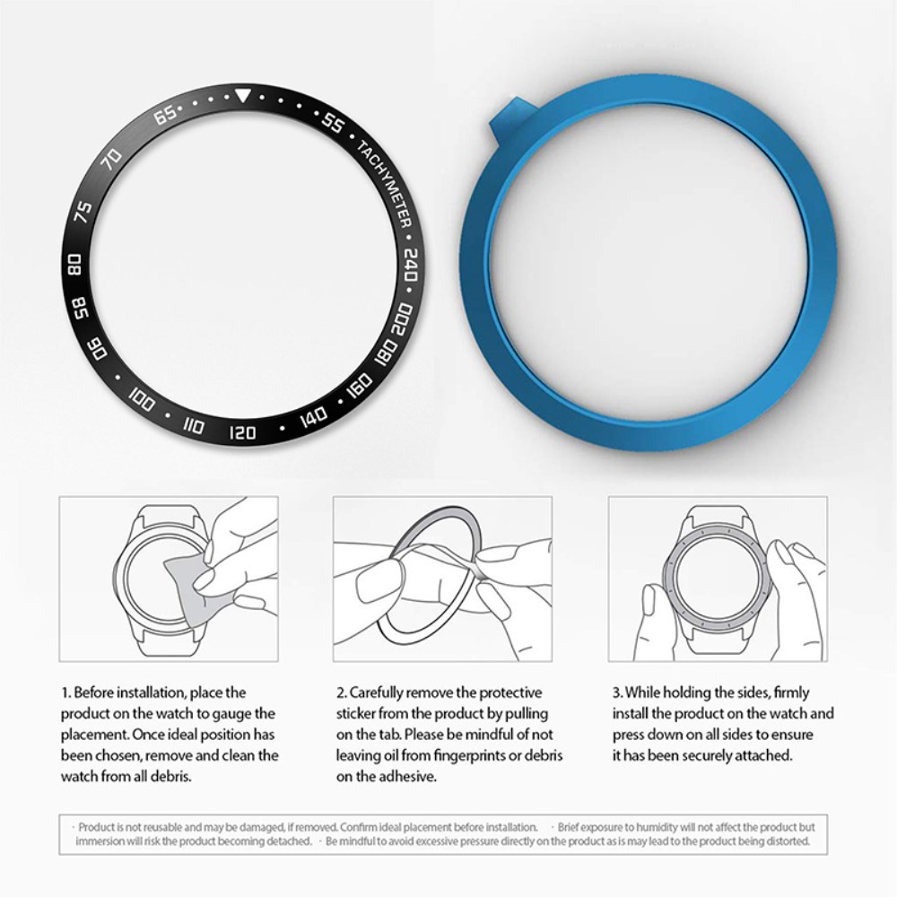  Bezel Skyddande Ring Galaxy Watch4 Classic 44 mm Svart/Vit