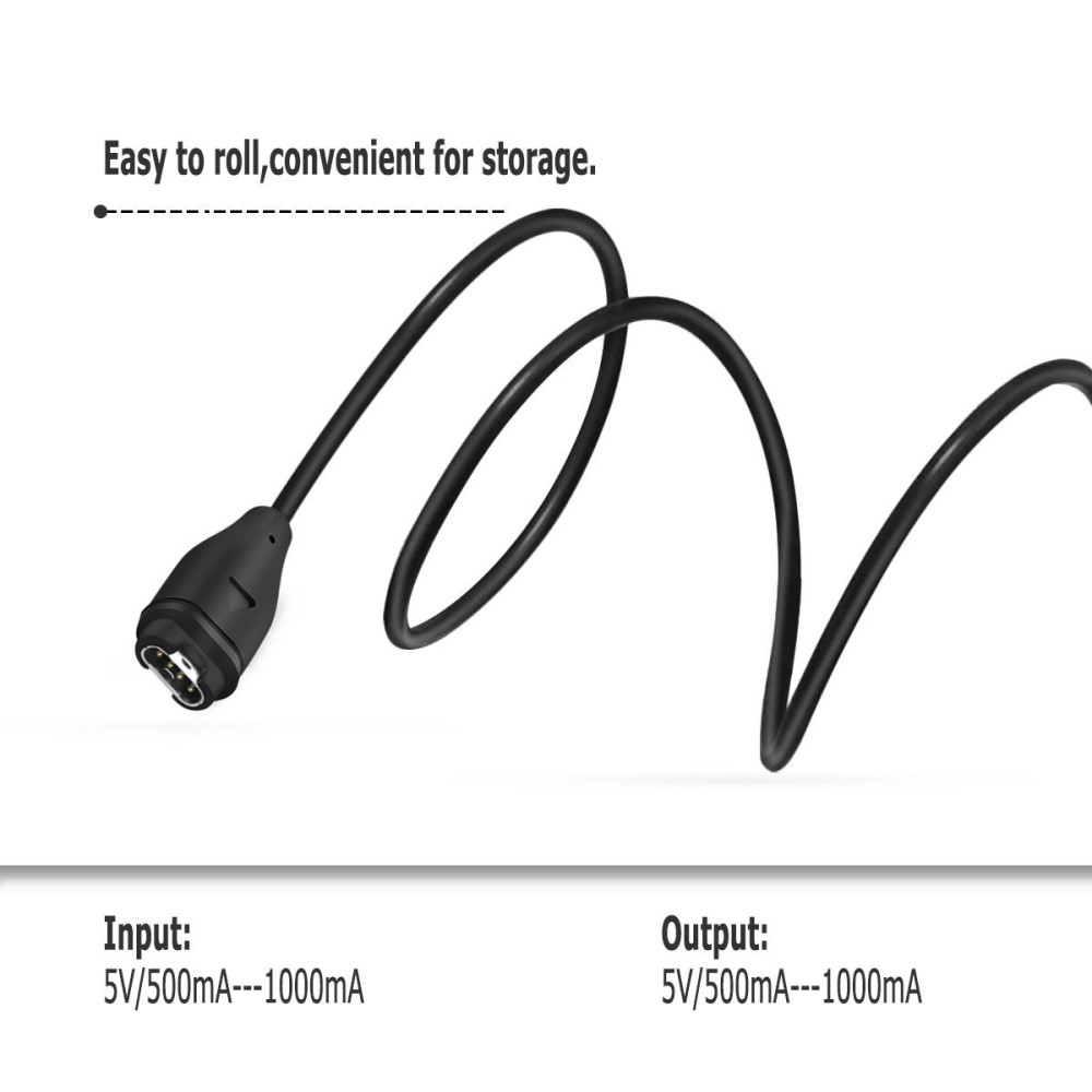  USB Laddningskabel 1m Garmin Smartwatch Svart