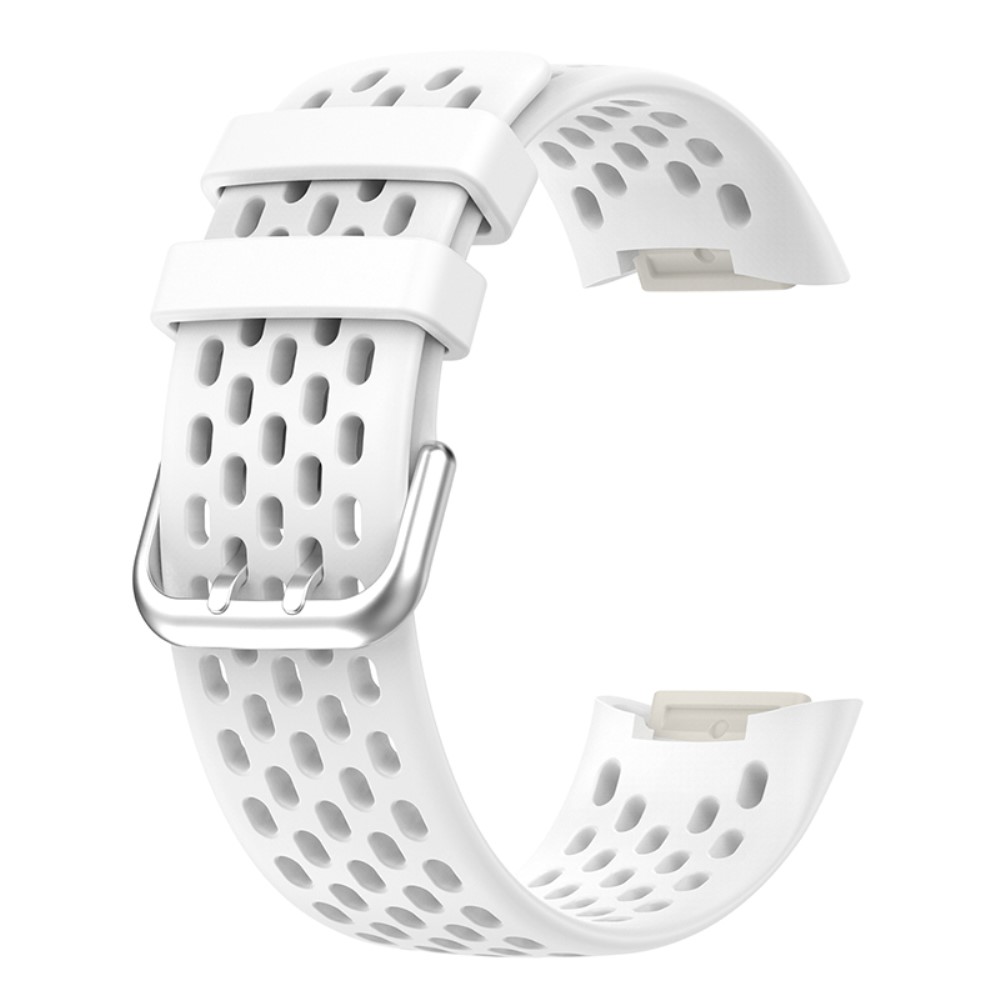  Fitbit Charge 6 / 5 Armband Silikon Ihåligt Vit