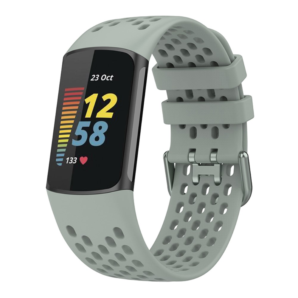  Fitbit Charge 6 / 5 Armband Silikon Ihåligt Grå