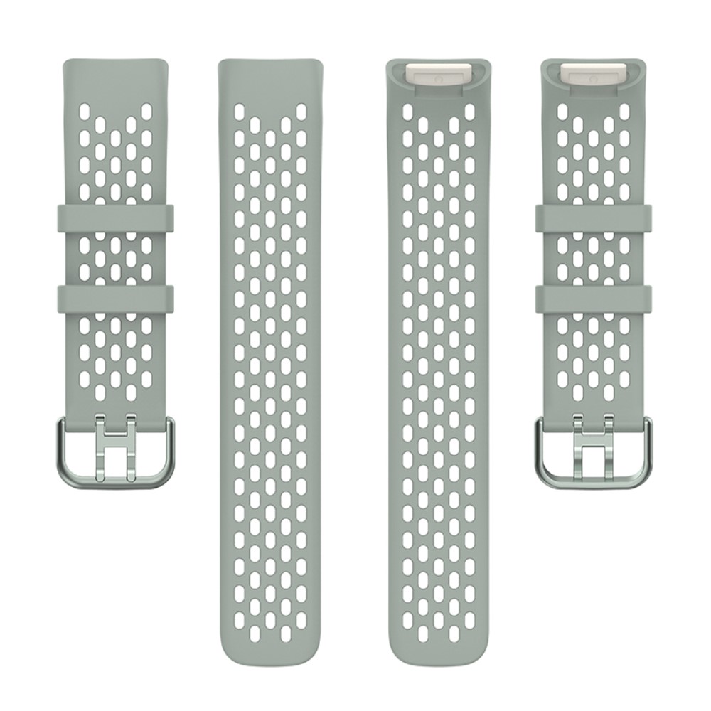  Fitbit Charge 6 / 5 Armband Silikon Ihåligt Grå