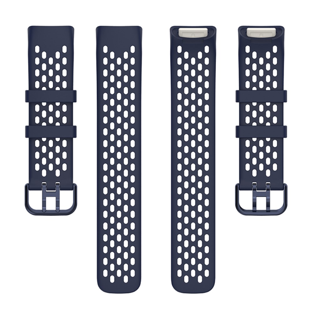  Fitbit Charge 6 / 5 Armband Silikon Ihåligt Mörk Blå