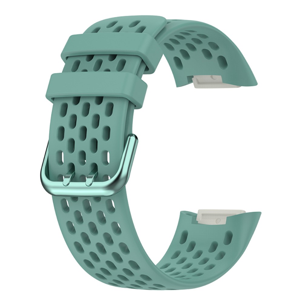  Fitbit Charge 6 / 5 Armband Silikon Ihåligt Svartaktig Grön