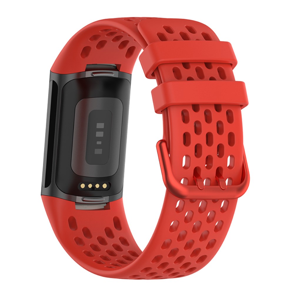  Fitbit Charge 6 / 5 Armband Silikon Ihåligt Röd