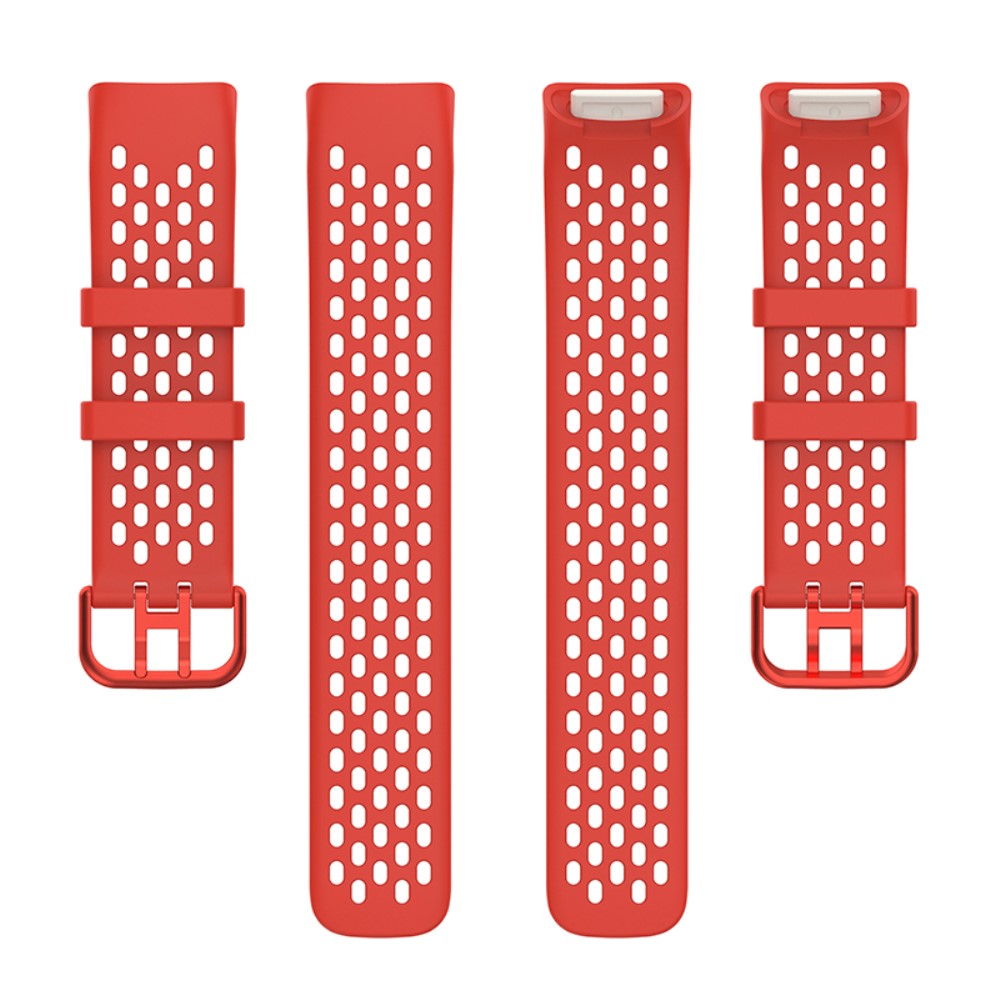  Fitbit Charge 6 / 5 Armband Silikon Ihåligt Röd