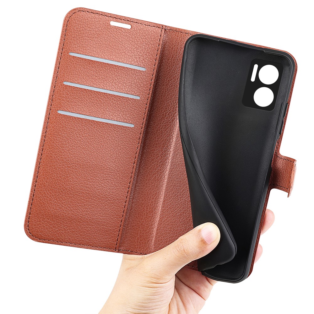  Xiaomi Redmi 10 5G Fodral Litchi Läder Brun
