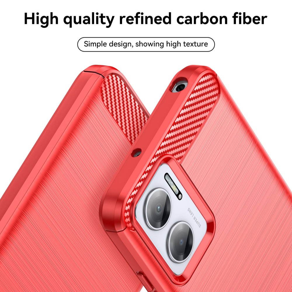  Xiaomi Redmi 10 5G Skal Borstad Stål Textur Röd