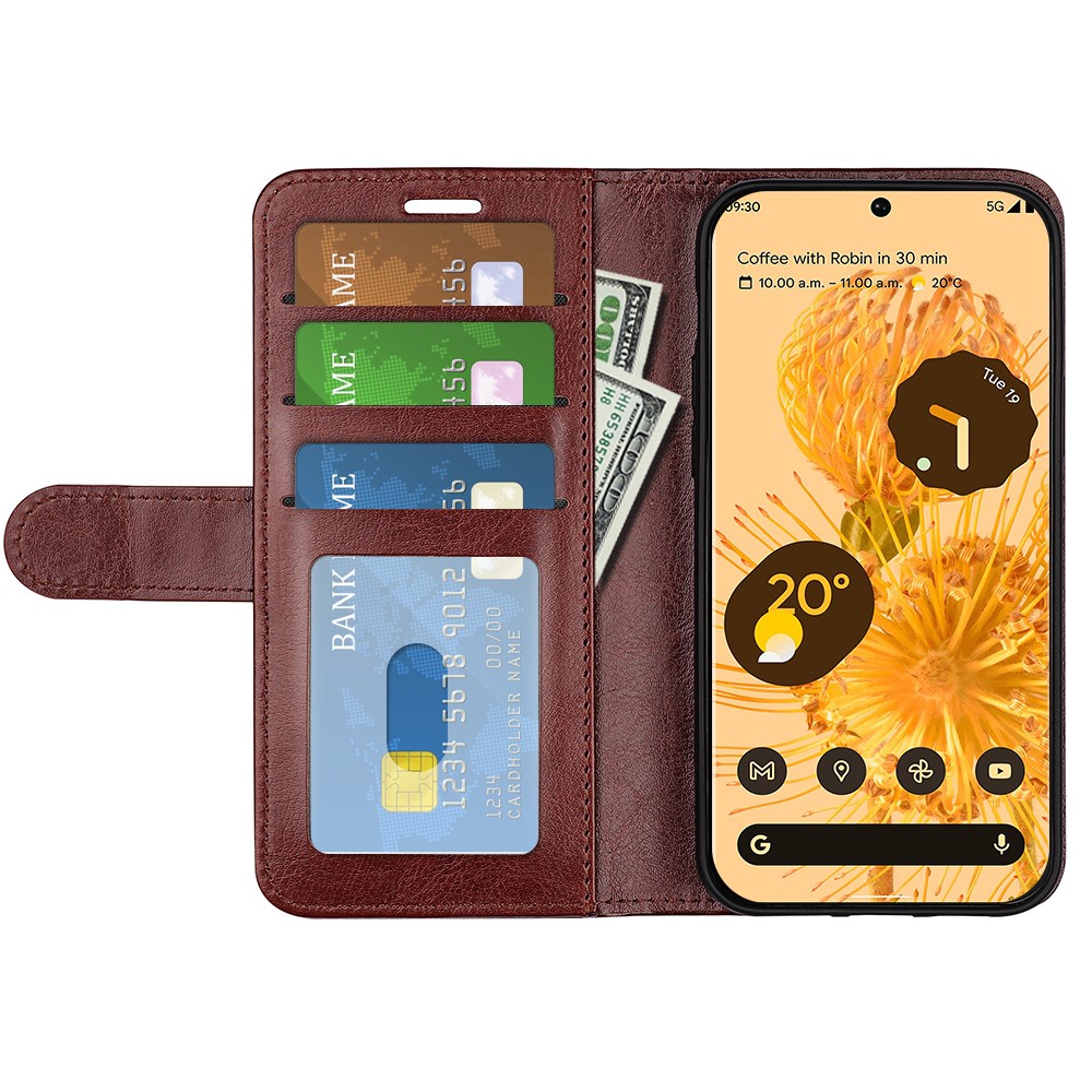  Google Pixel 7 Fodral Crazy Horse Läder Brun