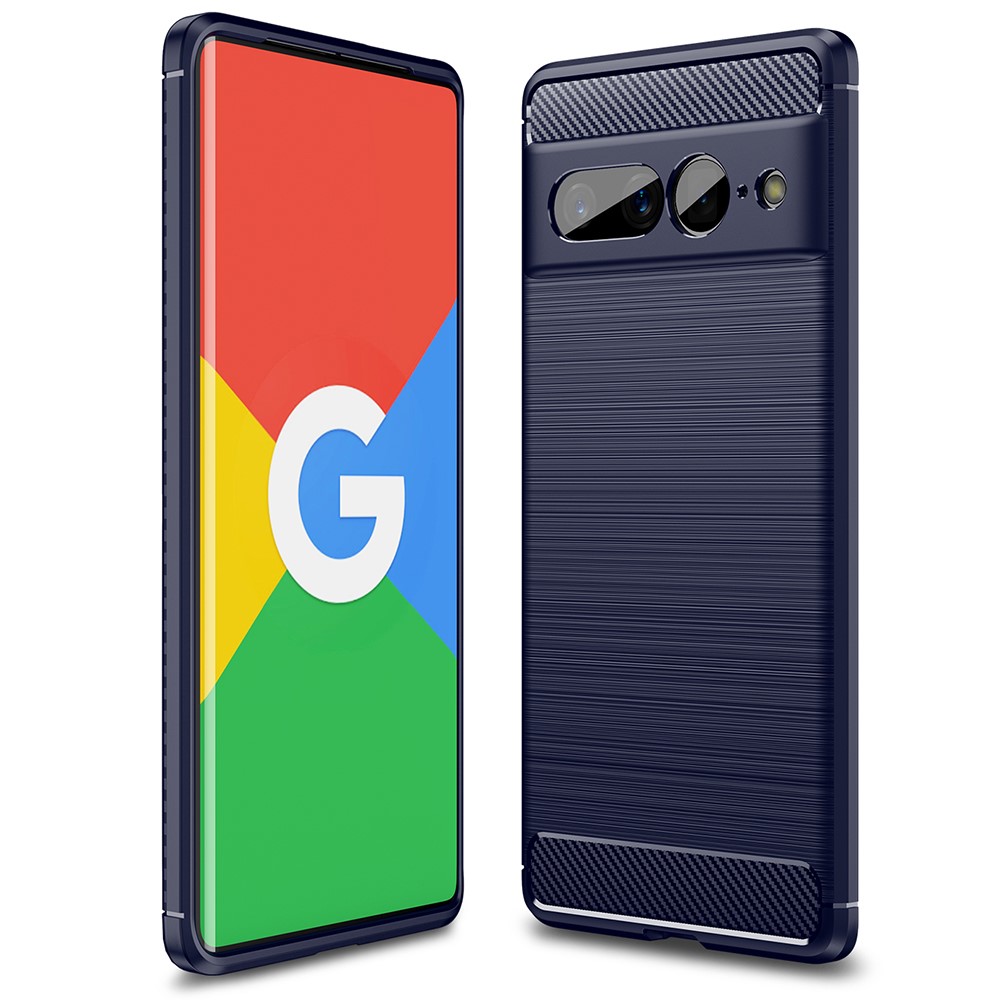  Google Pixel 7 Pro Skal Borstad Stål Textur Blå