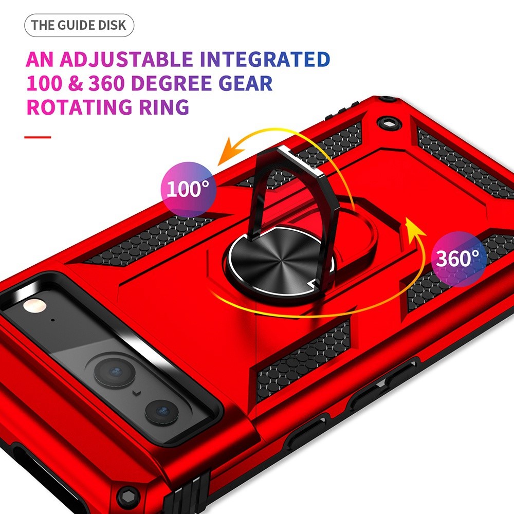  Google Pixel 7 Skal Shockproof Hybrid Ring Armor Röd