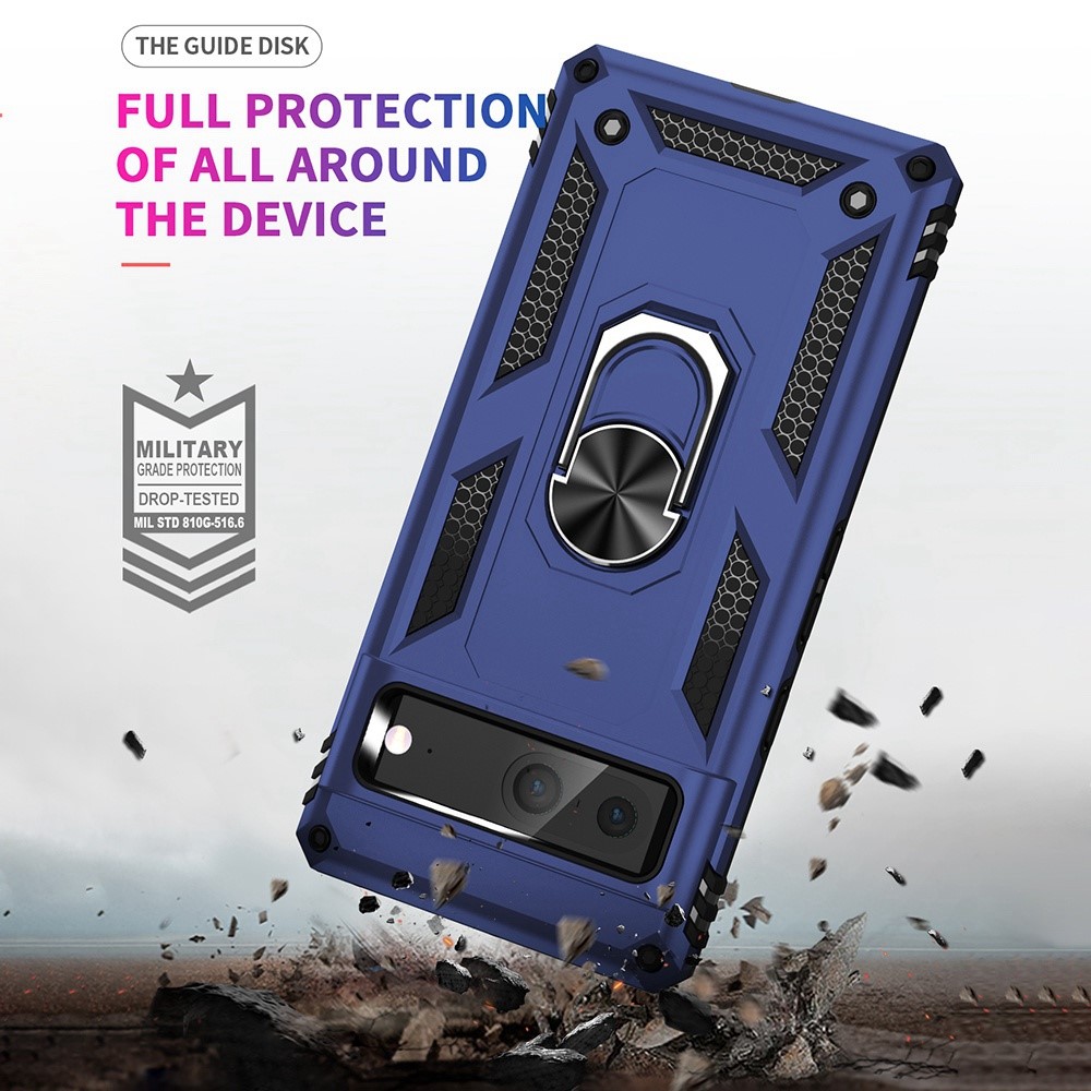  Google Pixel 7 Skal Shockproof Hybrid Ring Armor Blå