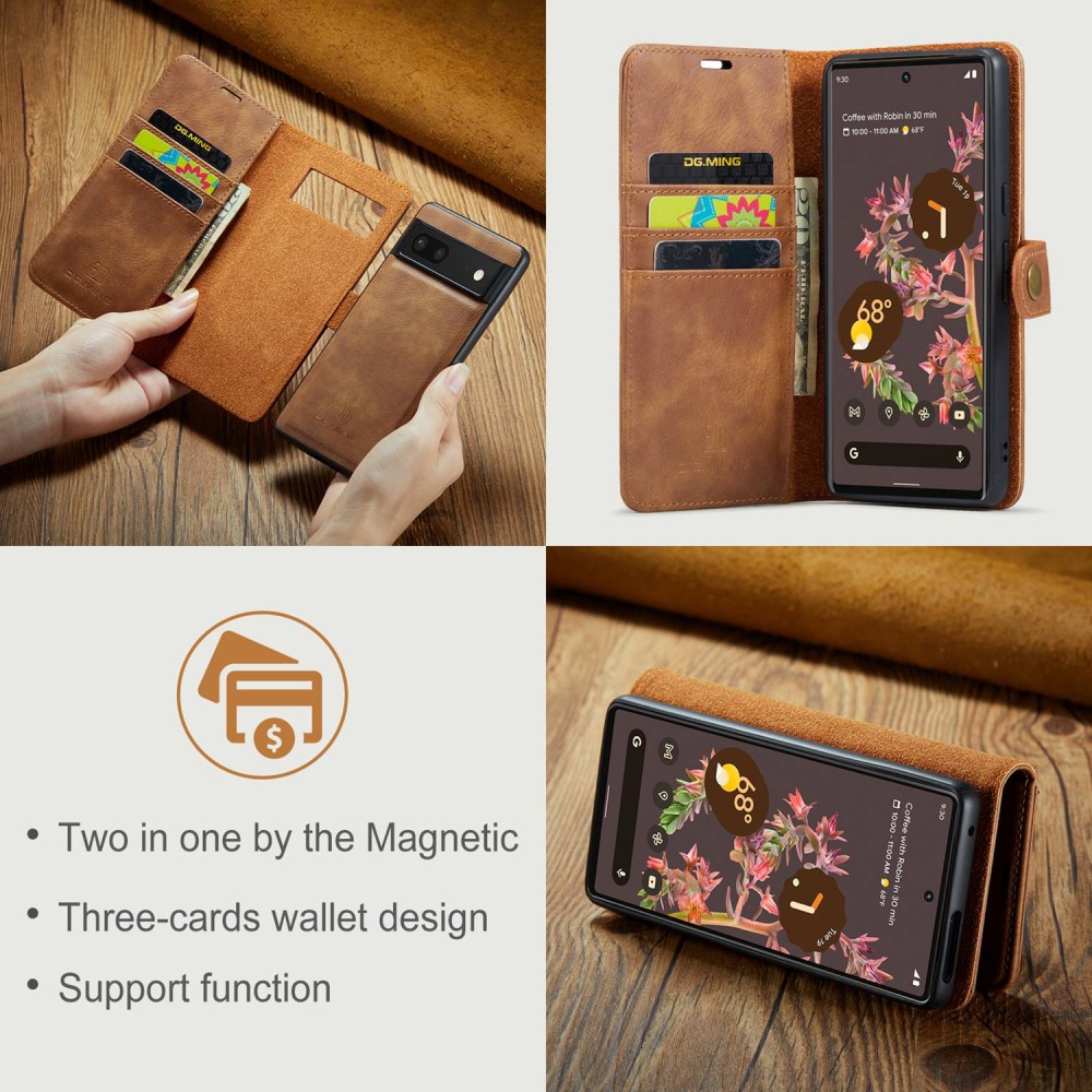 DG.MING DG.MING Google Pixel 7 2in1 Magnet Fodral / Skal Brun
