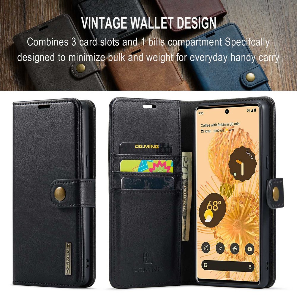 DG.MING DG.MING Google Pixel 7 Pro 2in1 Magnet Fodral / Skal Svart