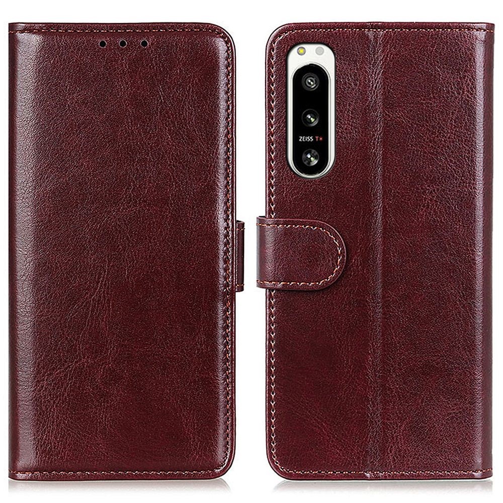  Sony Xperia 5 IV Fodral Crazy Horse Läder Brun