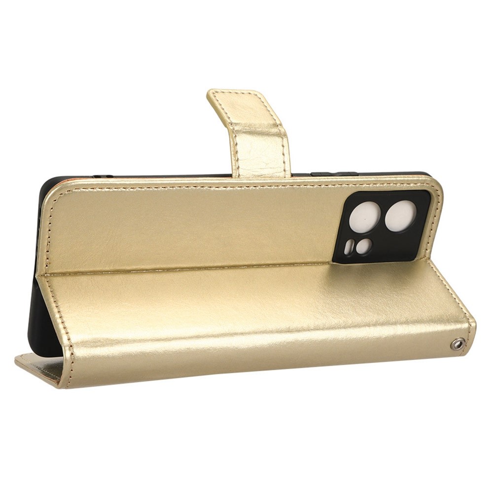  Motorola Edge 30 Fusion 5G Fodral Crazy Horse Läder Guld
