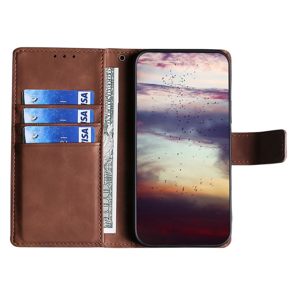  Sony Xperia 5 IV Fodral Krokodil Textur Brun