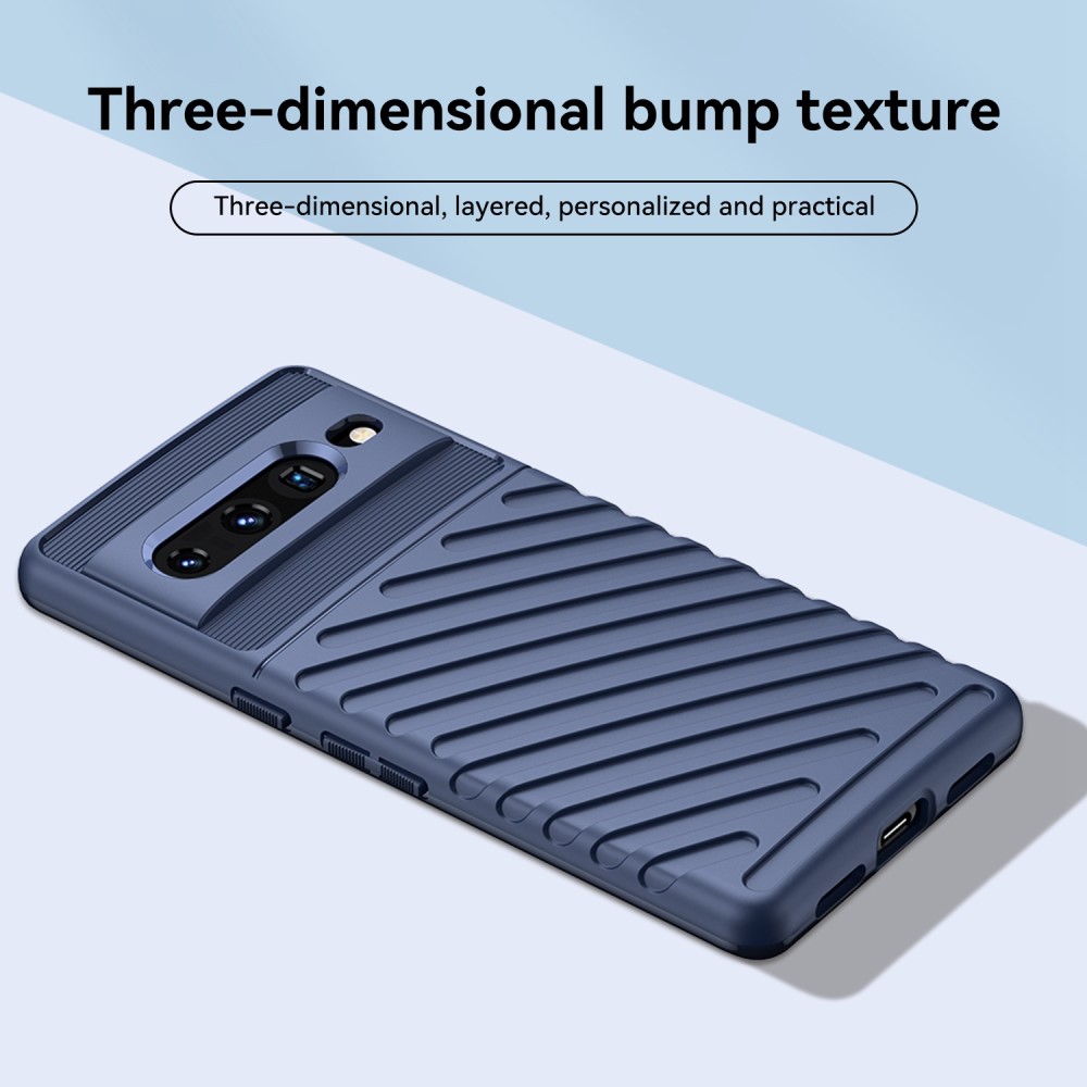  Google Pixel 7 Pro Skal Twill Textur Blå