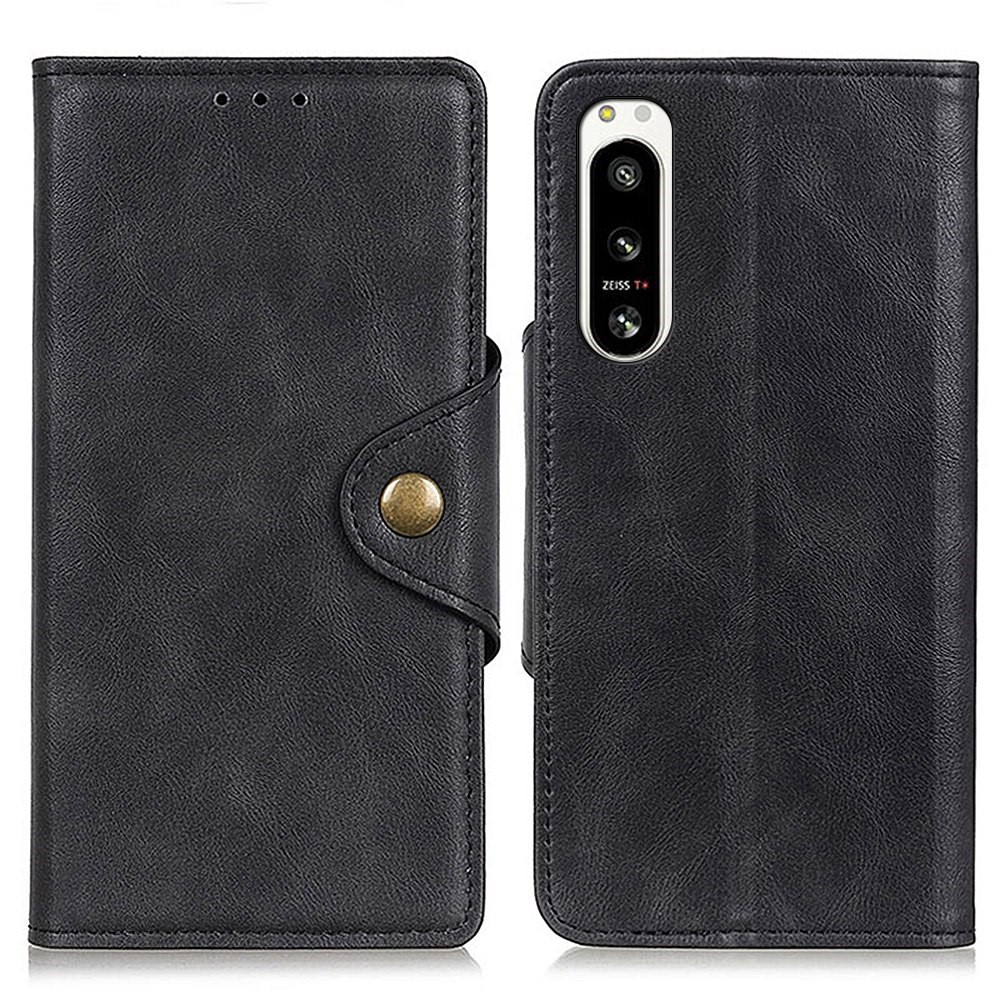  Sony Xperia 5 IV Fodral Magnetisk Mässing Svart