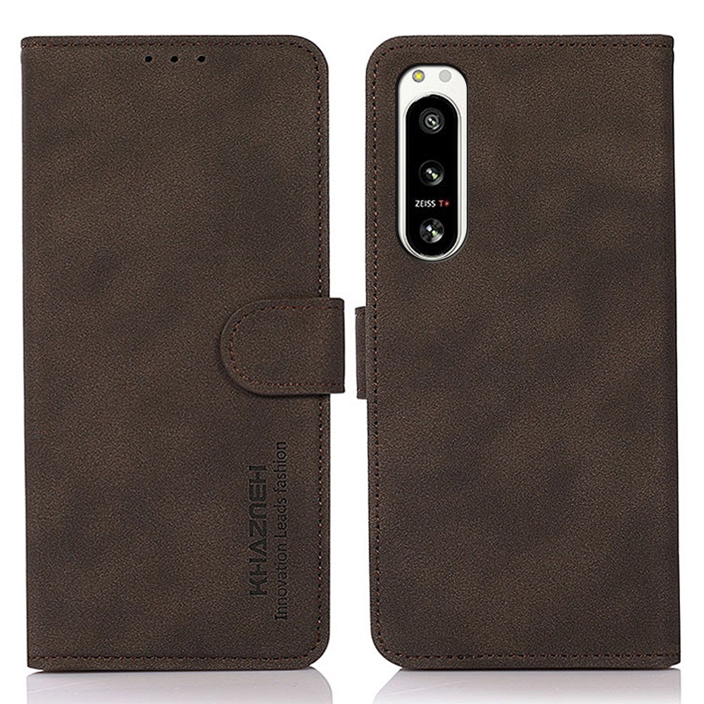 KHAZNEH KHAZNEH Sony Xperia 5 IV Fodral Retro Läder Brun