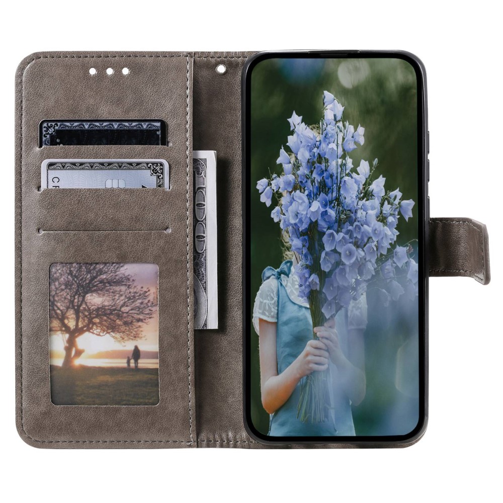  Sony Xperia 5 IV Fodral Mandala Läder Grå