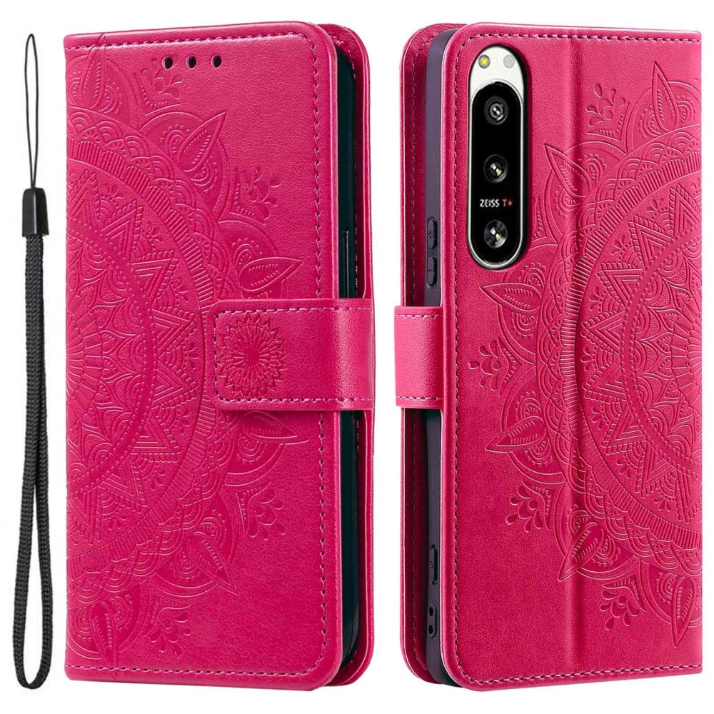  Sony Xperia 5 IV Fodral Mandala Läder Rosa