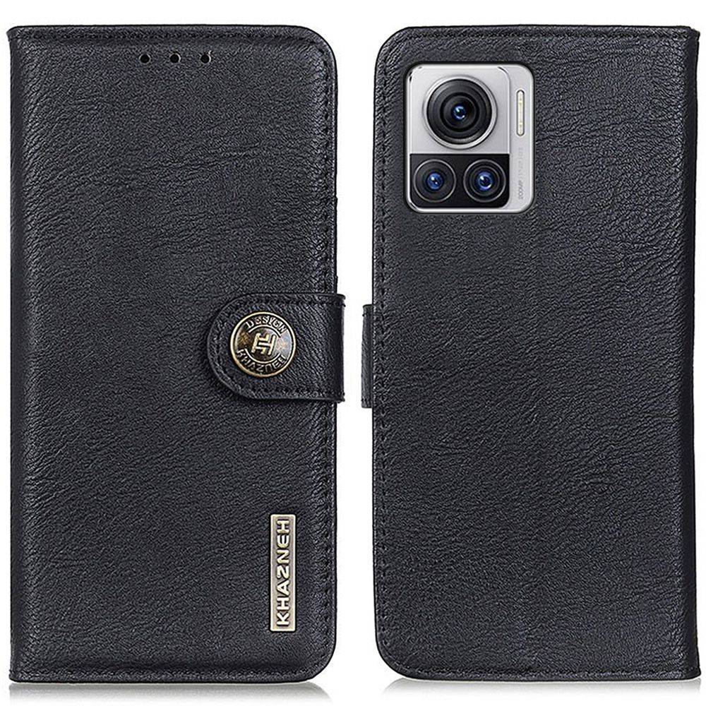 KHAZNEH KHAZNEH Motorola Edge 30 Ultra 5G Fodral Läder Svart