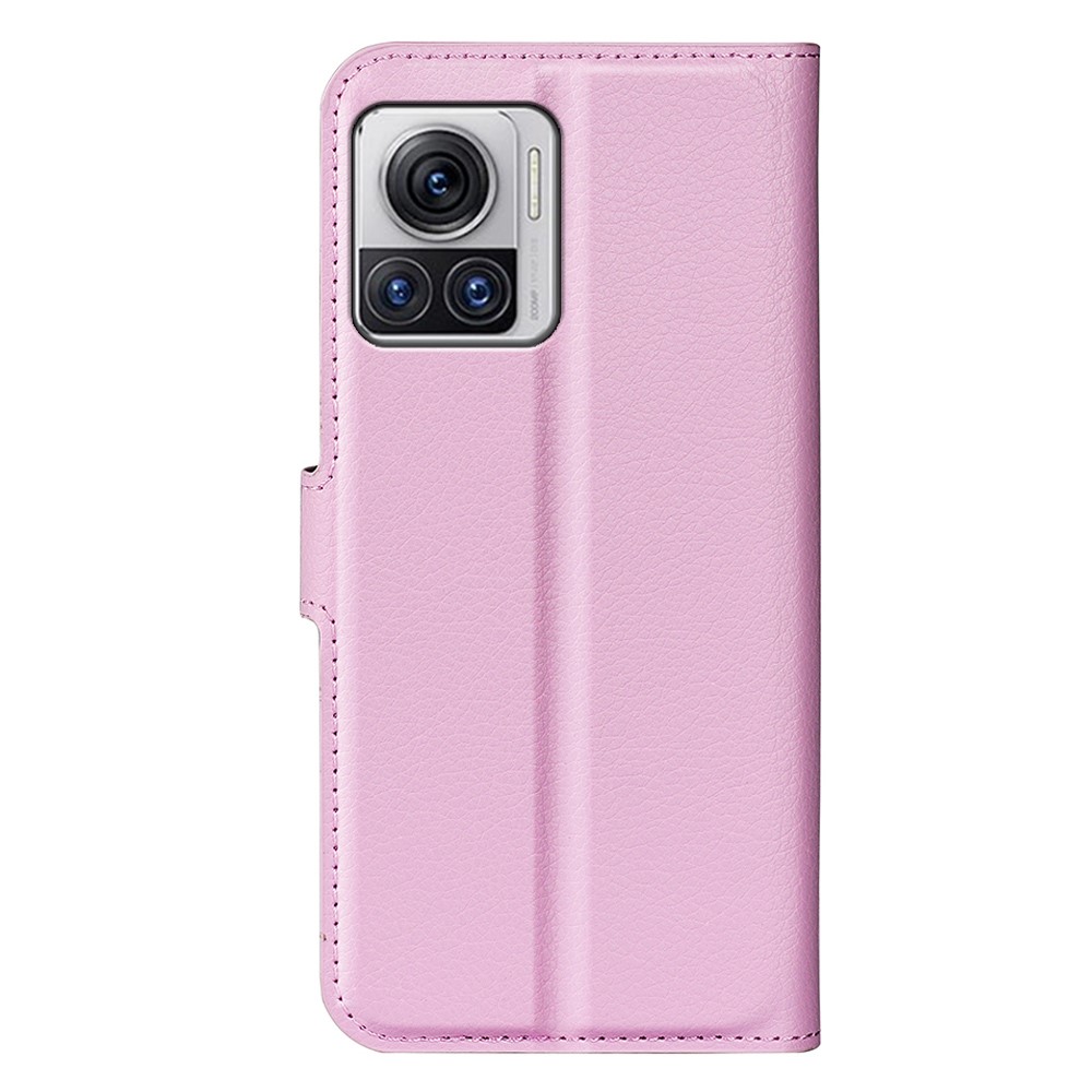  Motorola Edge 30 Ultra 5G Fodral Litchi Läder Ljus Rosa