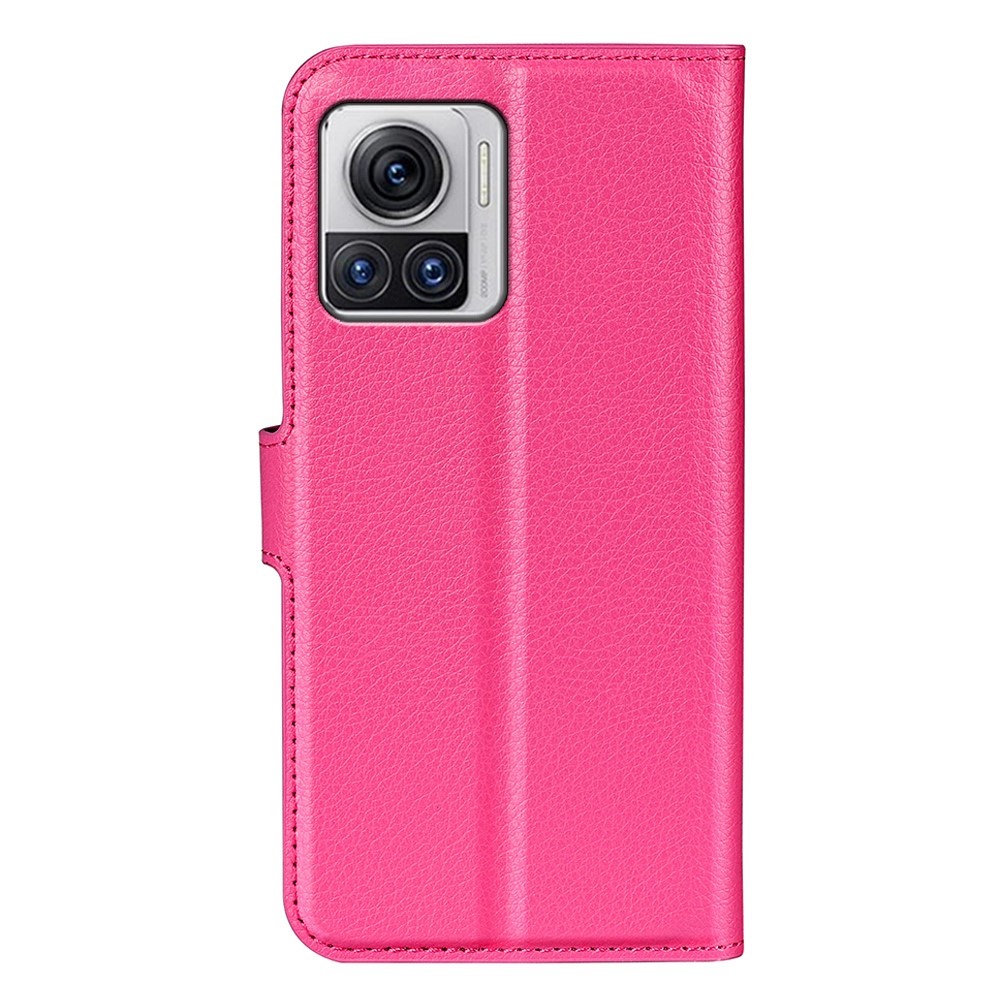  Motorola Edge 30 Ultra 5G Fodral Litchi Läder Rosa