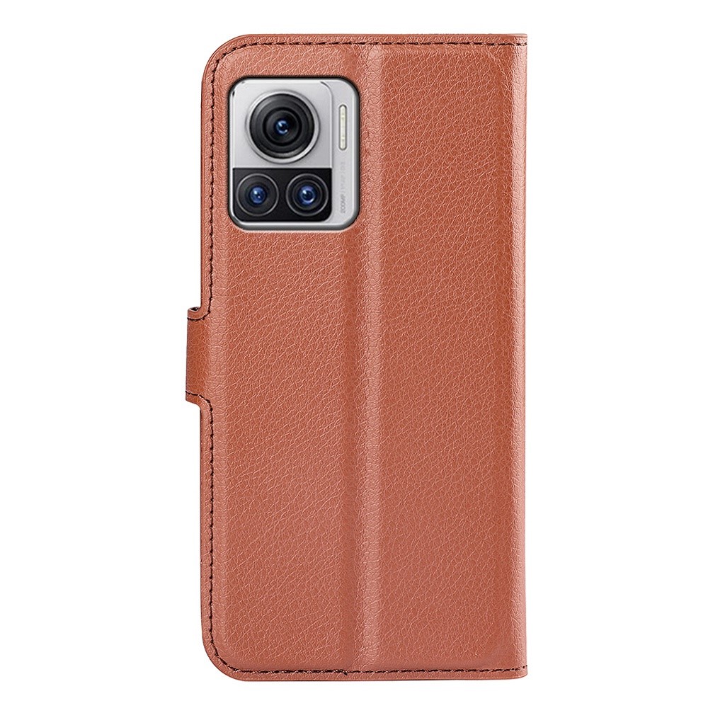  Motorola Edge 30 Ultra 5G Fodral Litchi Läder Brun