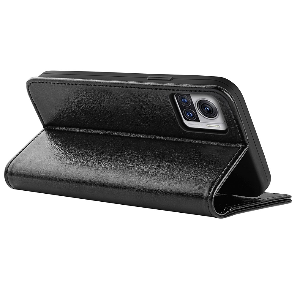  Motorola Edge 30 Ultra 5G Fodral Crazy Horse Läder Svart