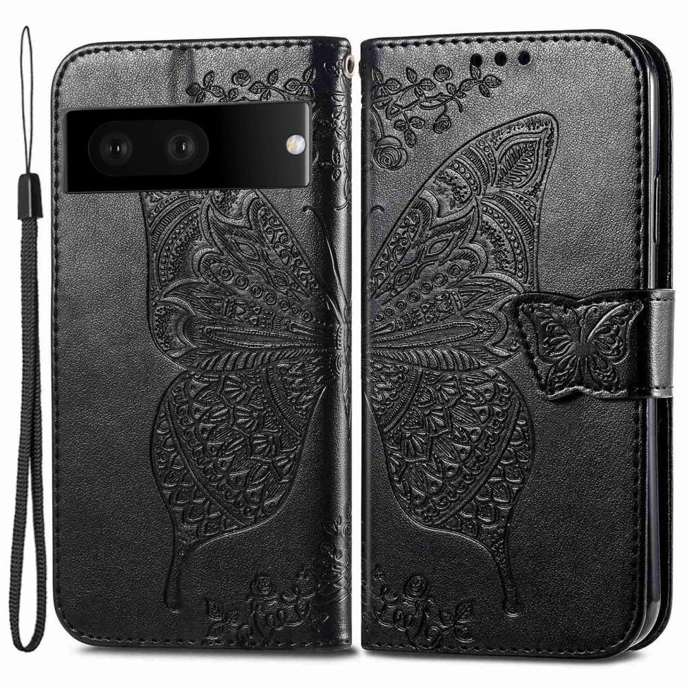  Google Pixel 7 Fodral Fjäril Tryck Svart
