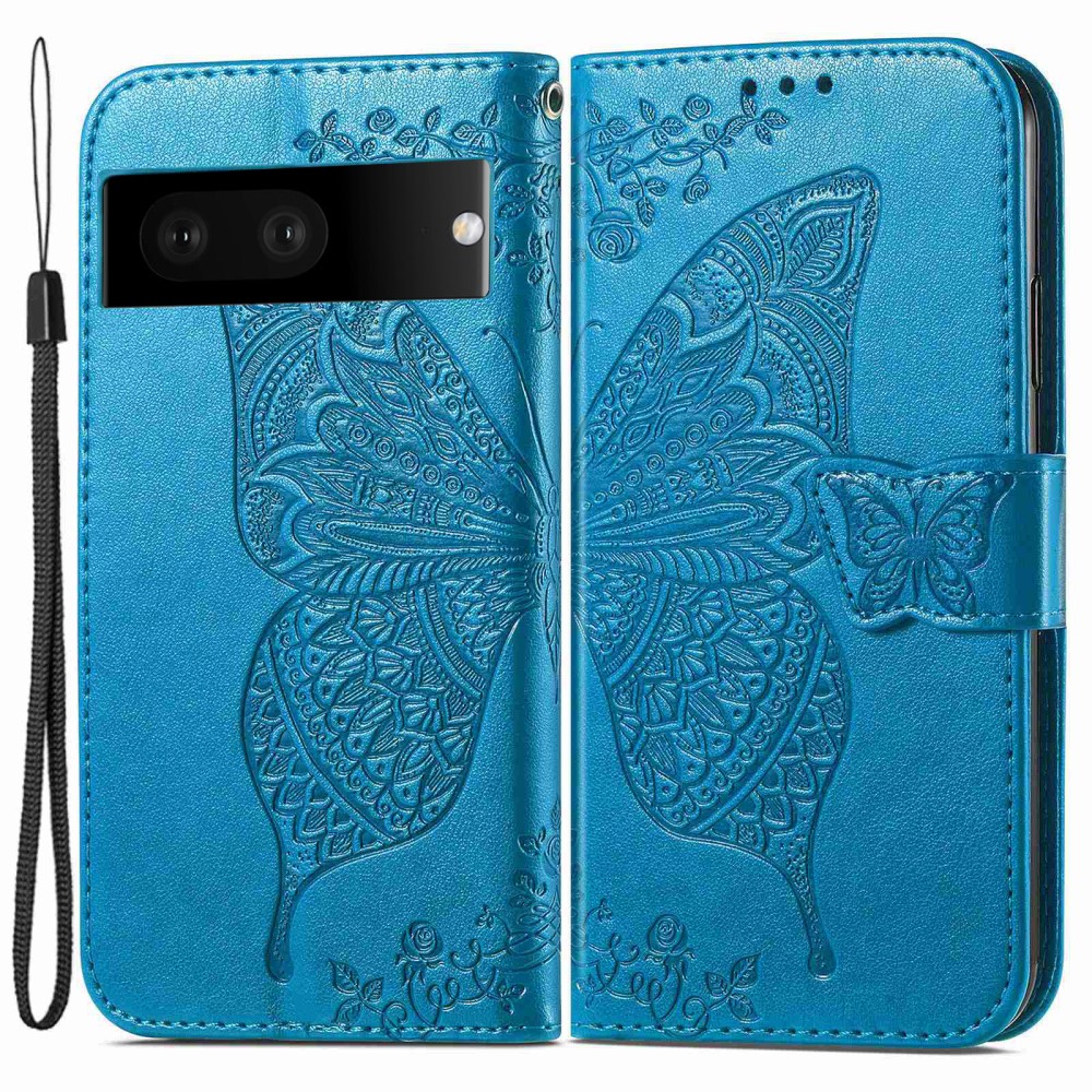  Google Pixel 7 Fodral Fjäril Tryck Blå
