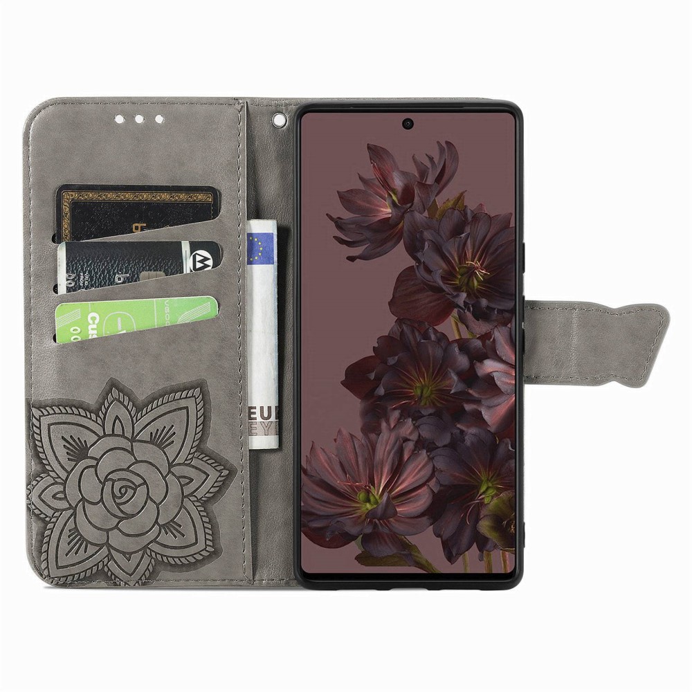  Google Pixel 7 Fodral Fjäril Tryck Grå