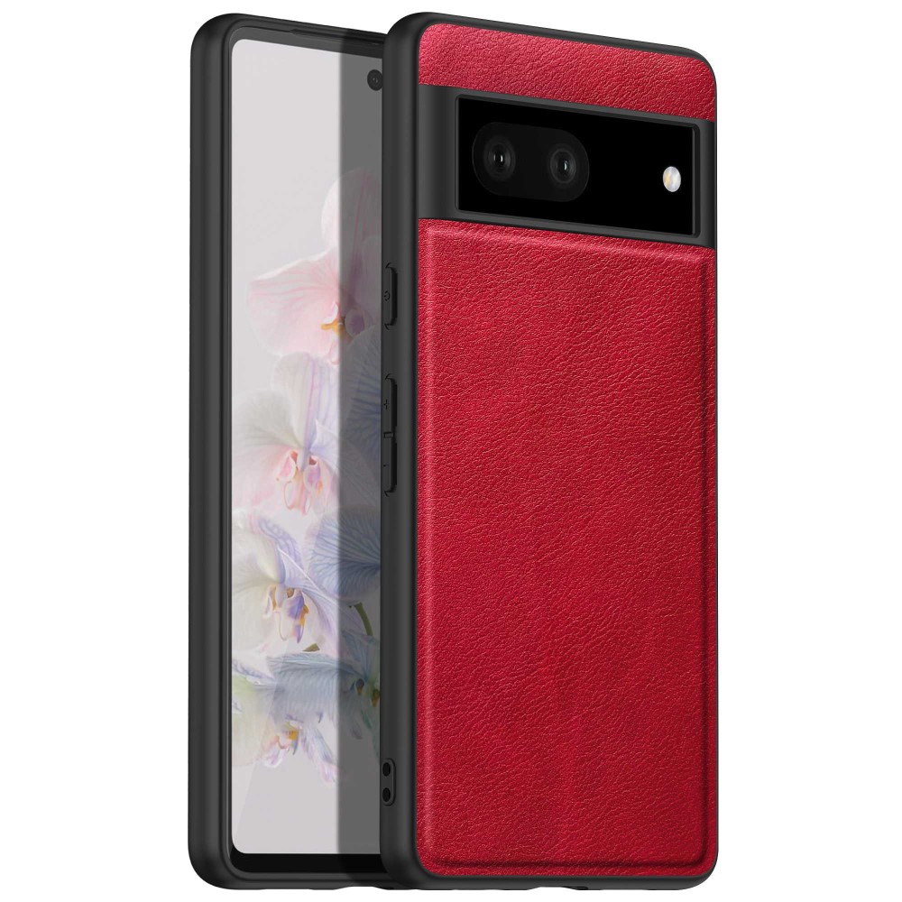  Google Pixel 7 Skal Retro Läderbelagt Röd