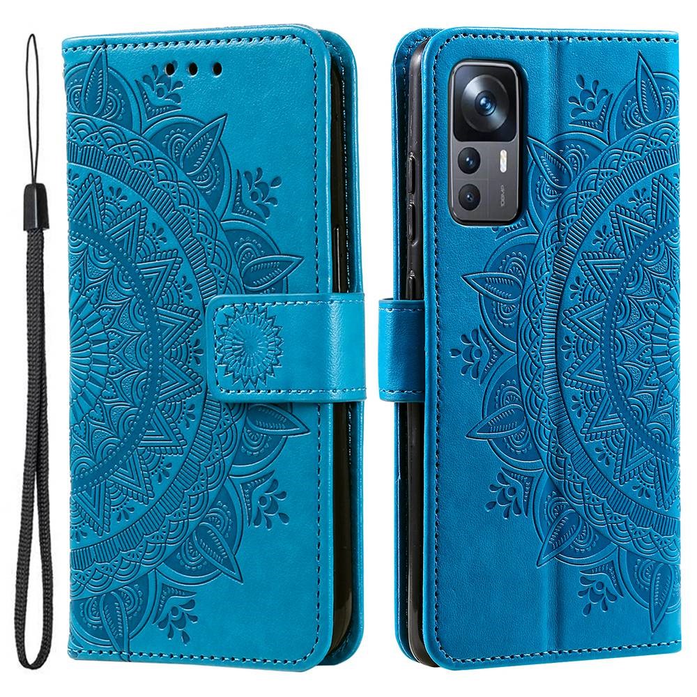  Xiaomi 12T / 12T Pro Fodral Mandala Läder Blå
