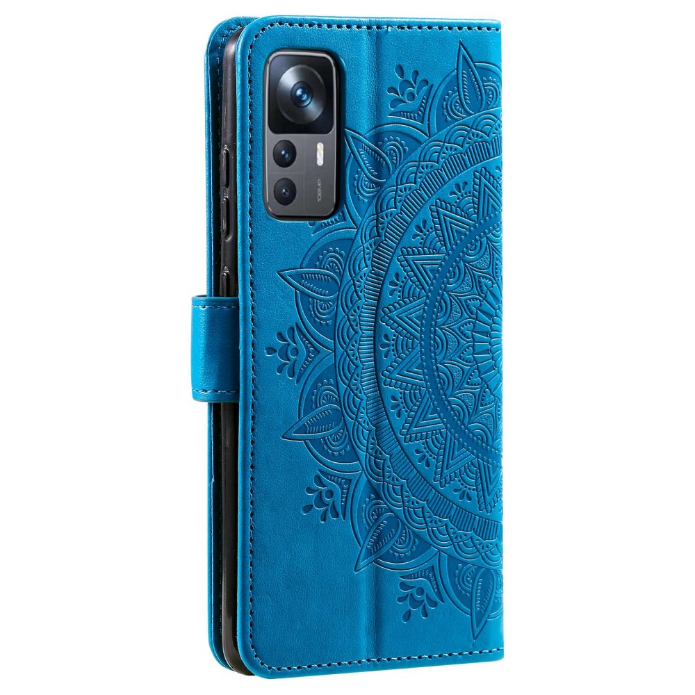  Xiaomi 12T / 12T Pro Fodral Mandala Läder Blå